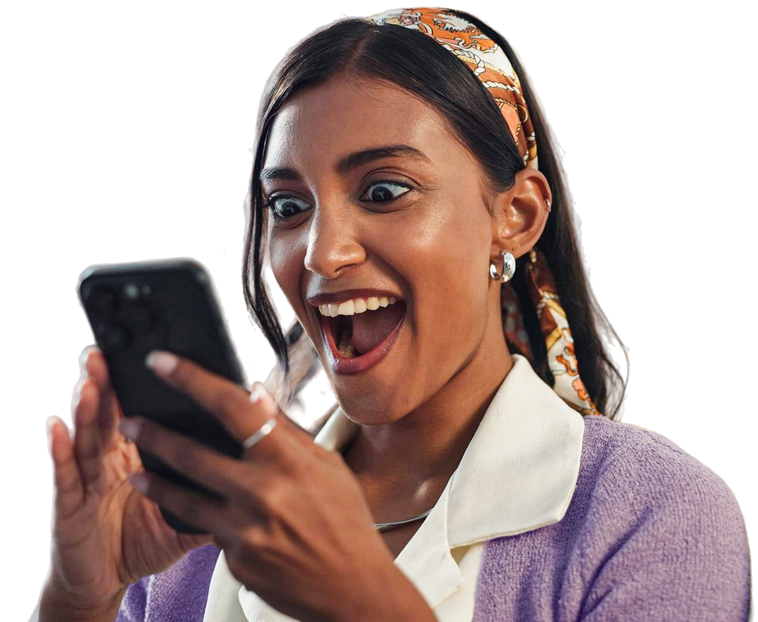 Happy customer booking a professional